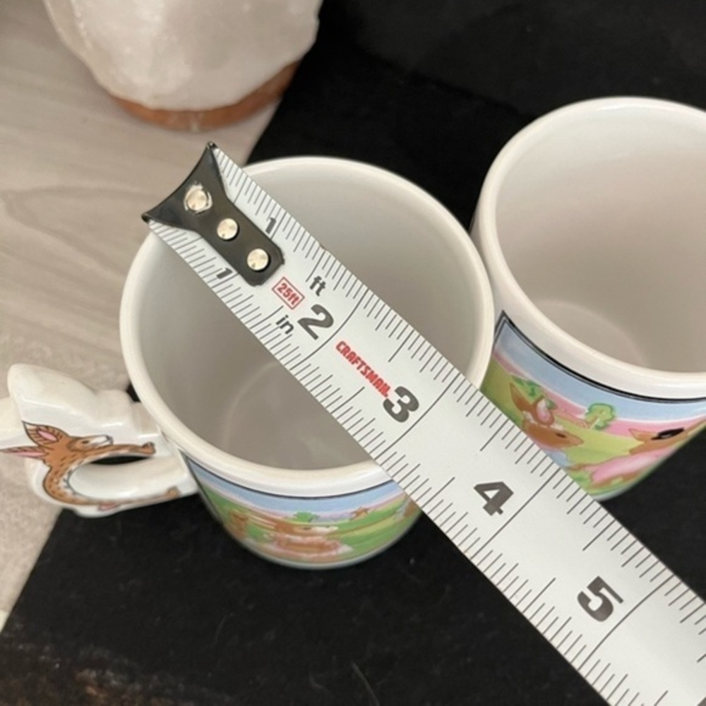 Vintage 1994 PETER RABBIT Shaped 3D Handle Easter Bunny Coffee Mug Set of 2 - Picture 12 of 14